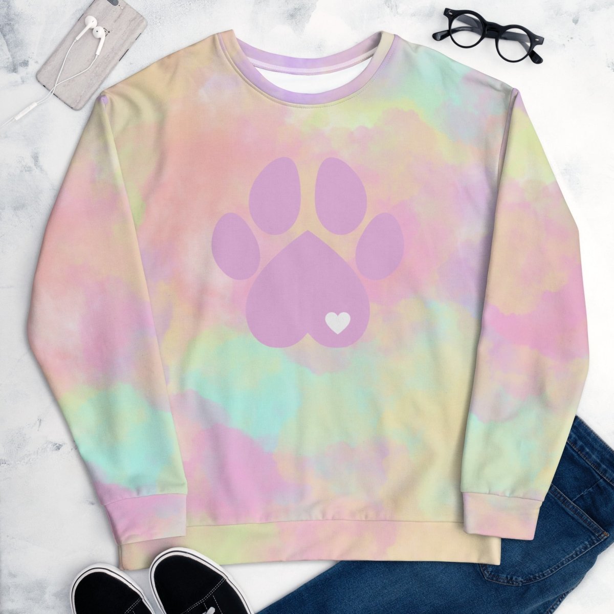 Pastel Cloud Dog Paw Sweatshirt - DoggyLoveandMore