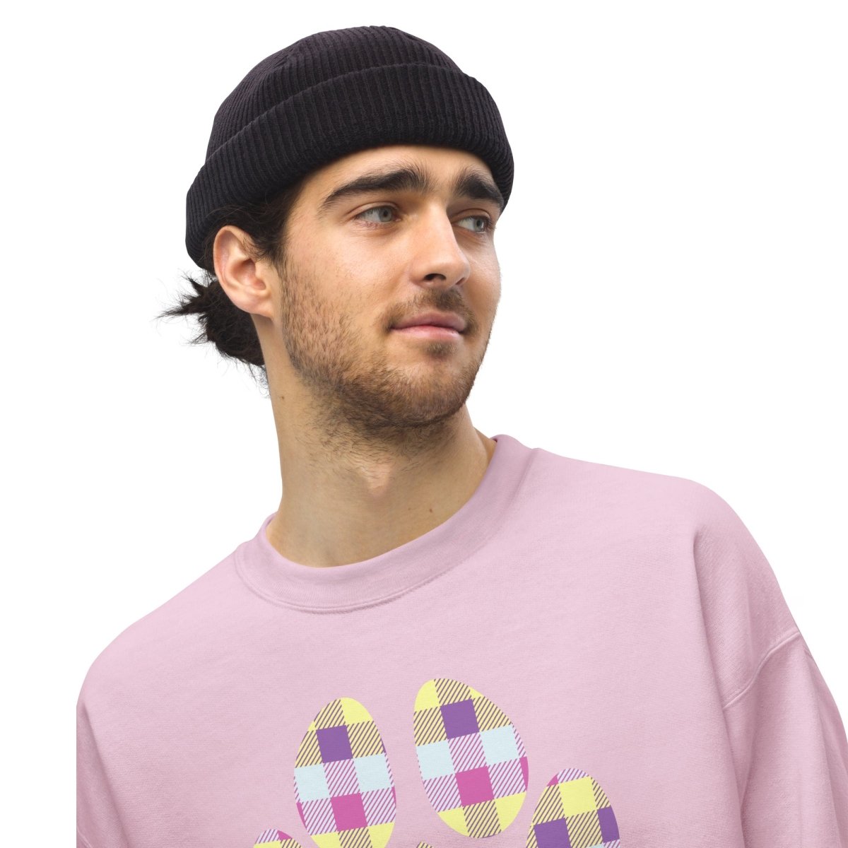 Pastel Plaid Dog Paw Sweatshirt - DoggyLoveandMore