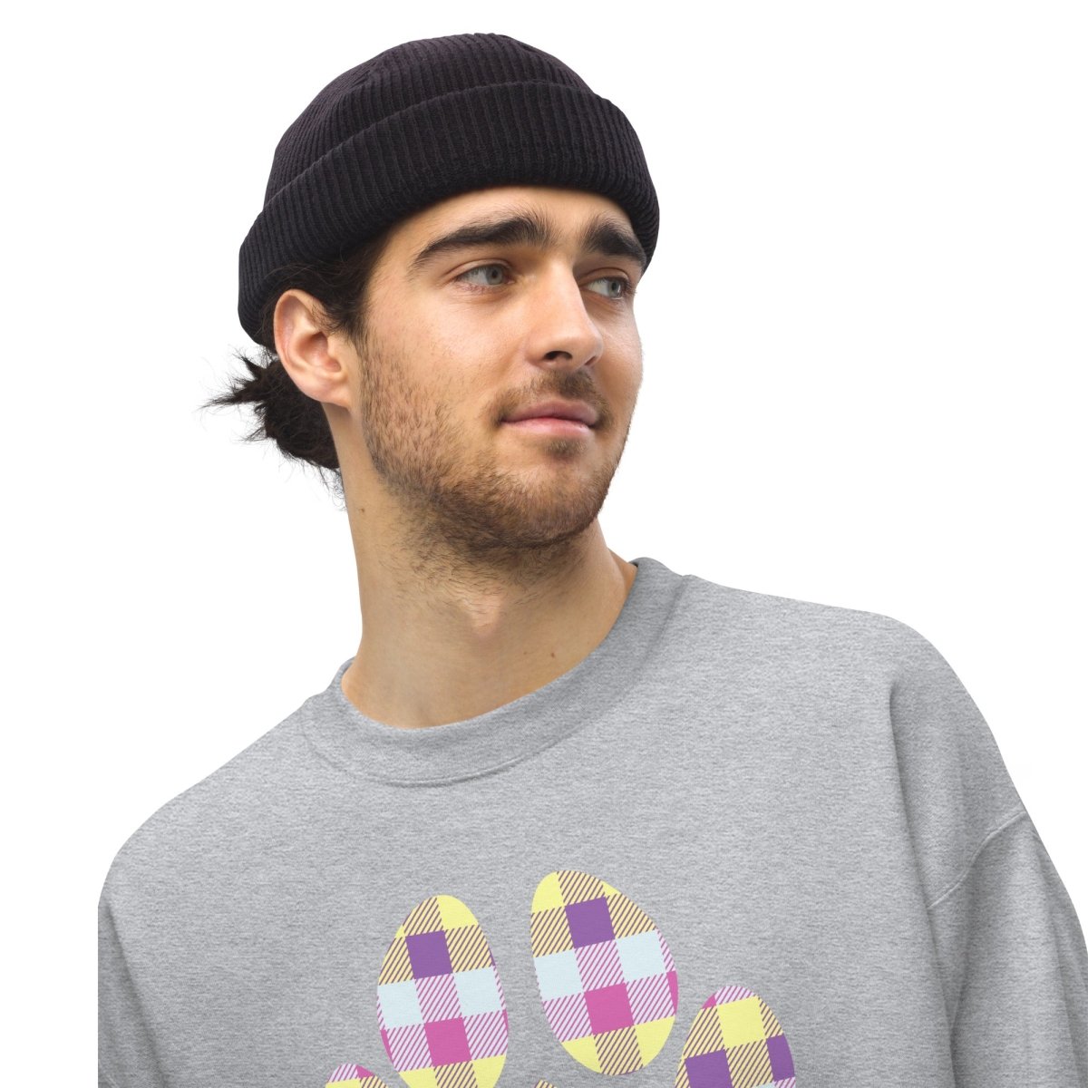 Pastel Plaid Dog Paw Sweatshirt - DoggyLoveandMore