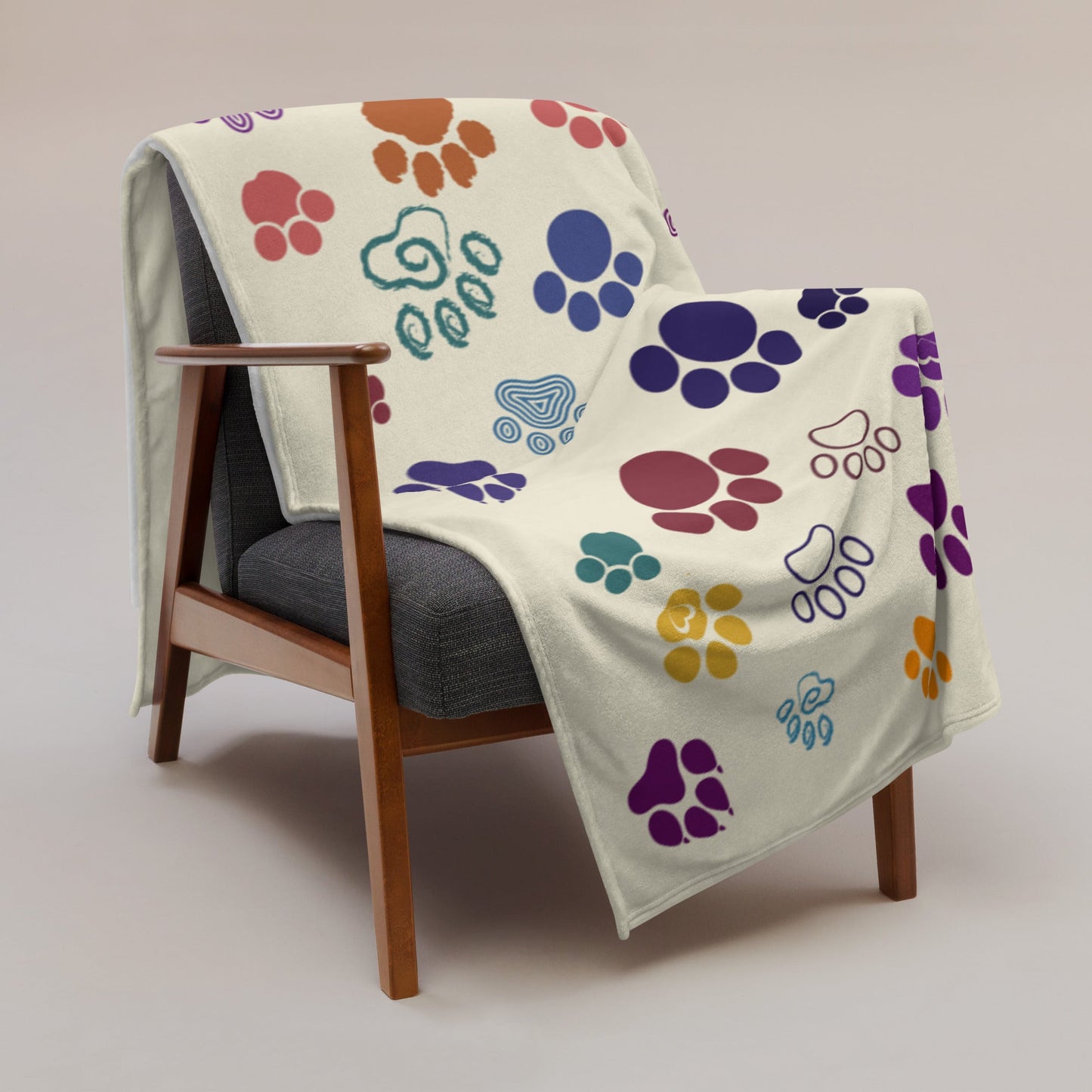 Paw Prints Throw Blanket-DoggyLoveandMore