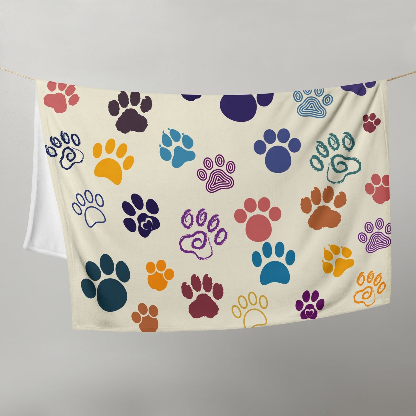 Paw Prints Throw Blanket-DoggyLoveandMore