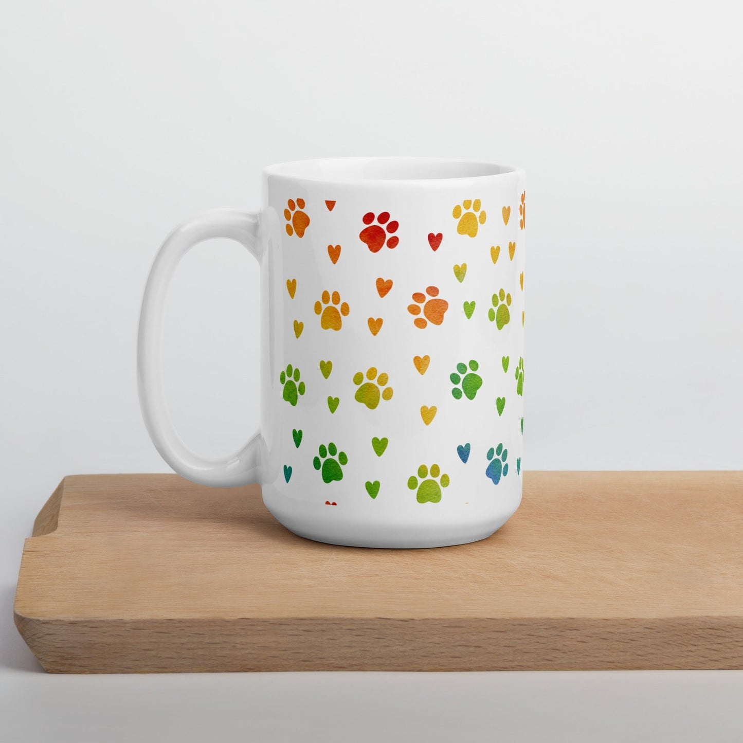 Paw Prints White Mug-DoggyLoveandMore
