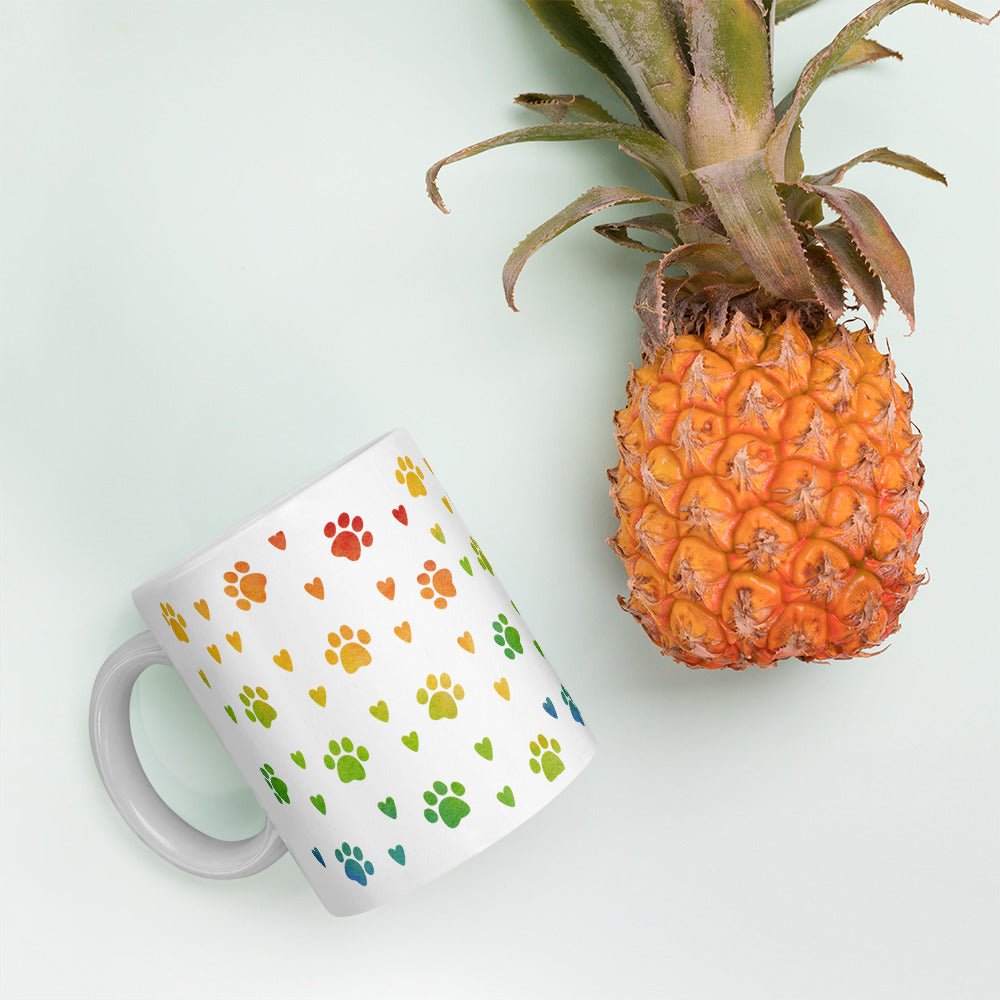 Paw Prints White Mug-DoggyLoveandMore
