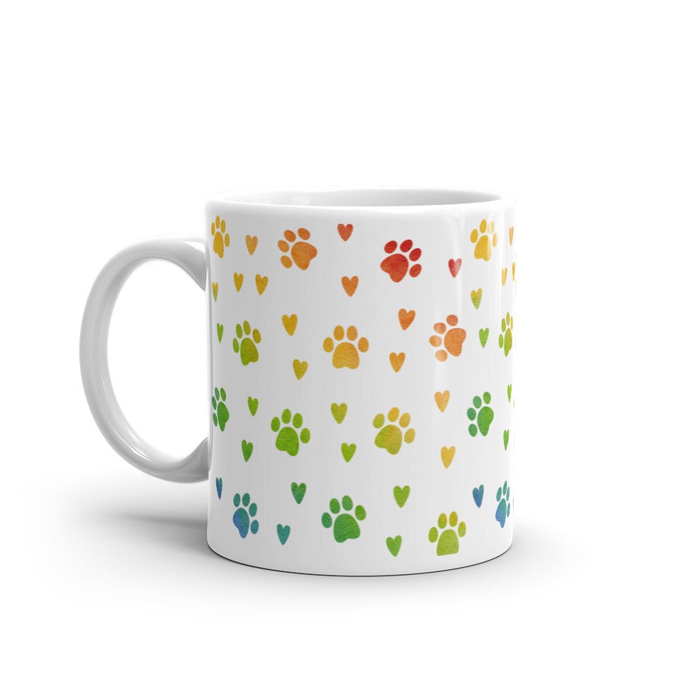 Paw Prints White Mug-DoggyLoveandMore
