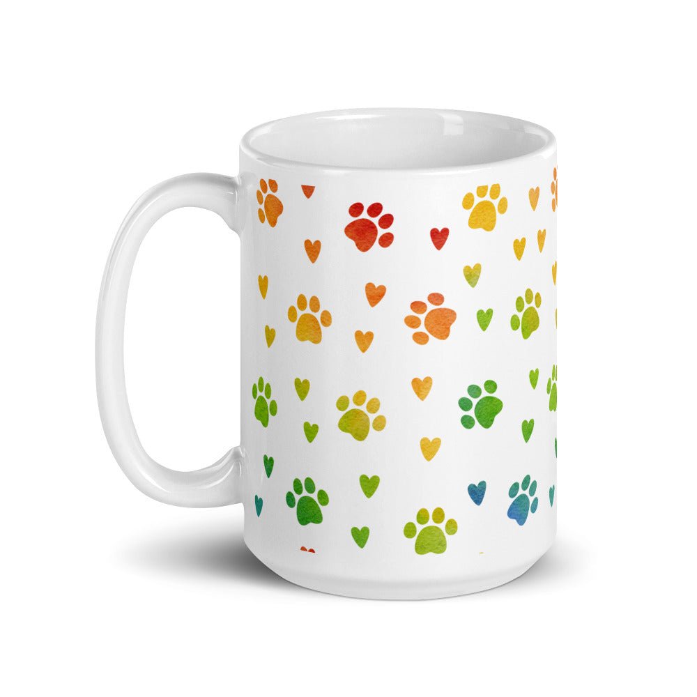Paw Prints White Mug-DoggyLoveandMore