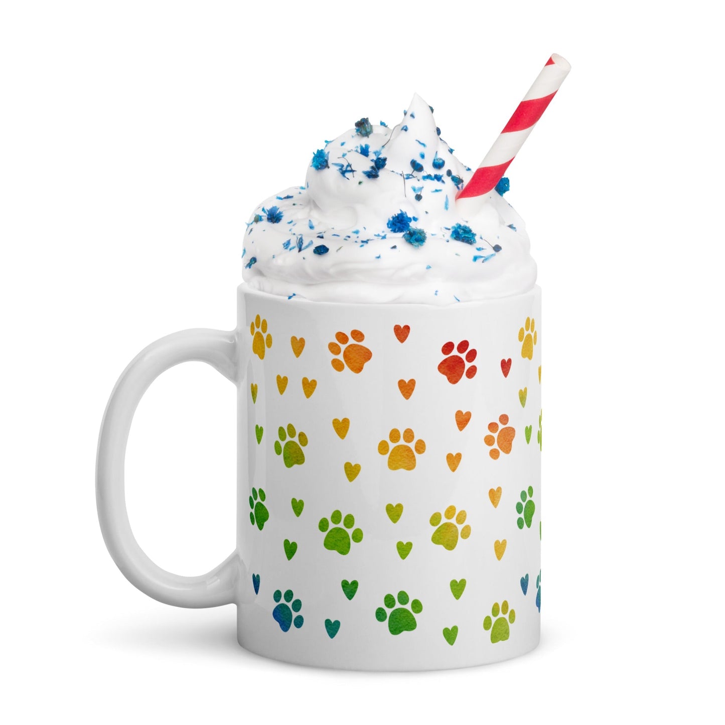 Paw Prints White Mug-DoggyLoveandMore