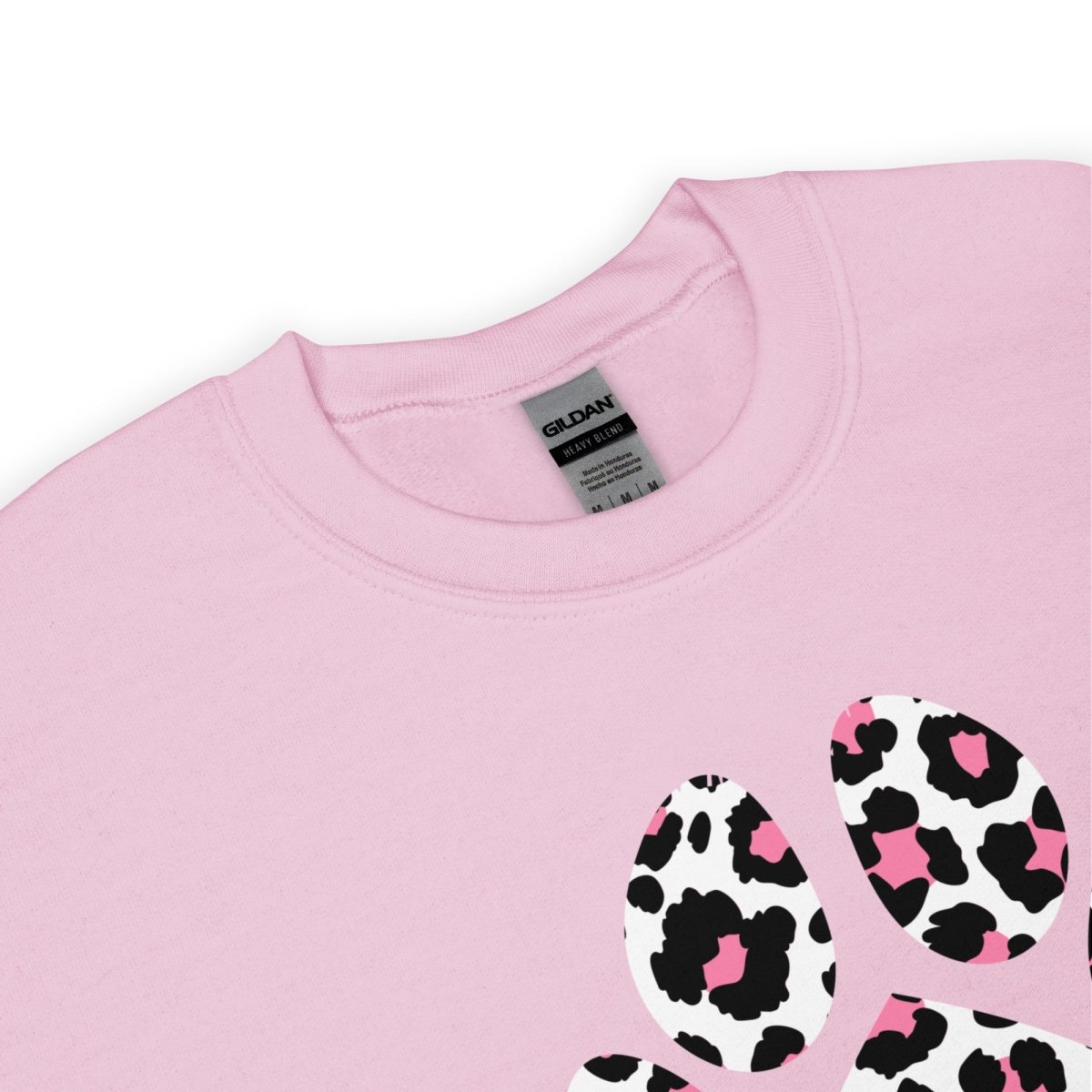 Pink and Black Leopard Print Dog Paw Sweatshirt - DoggyLoveandMore