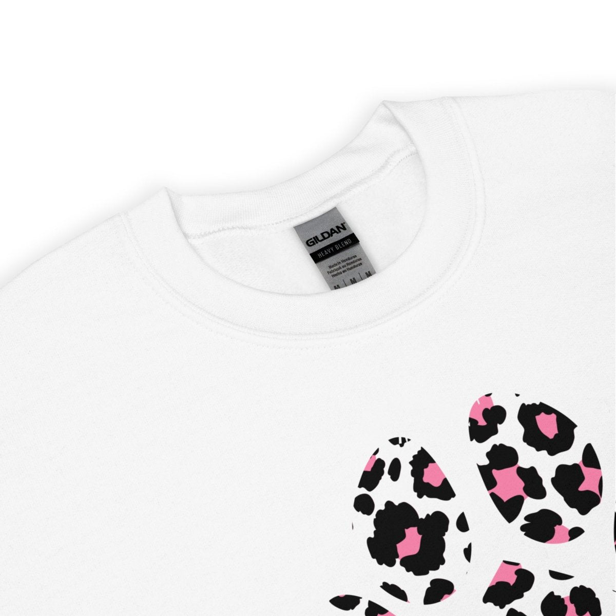 Pink and Black Leopard Print Dog Paw Sweatshirt - DoggyLoveandMore
