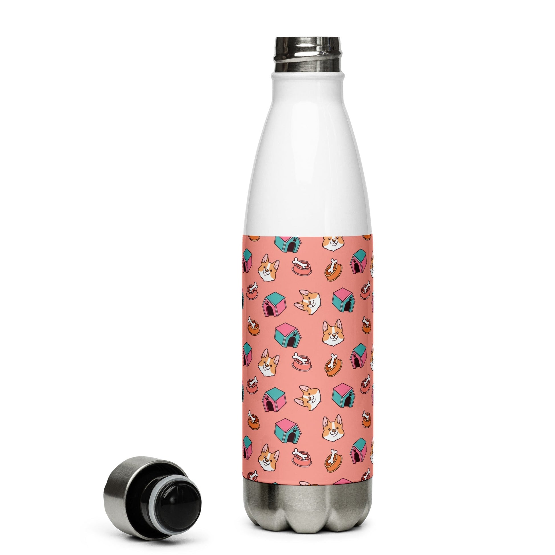 Pink Kids Stainless Steel Water Bottle-DoggyLoveandMore