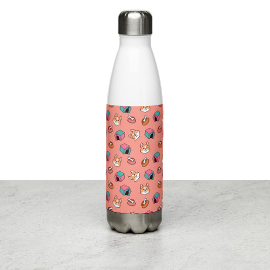 Pink Kids Stainless Steel Water Bottle-DoggyLoveandMore