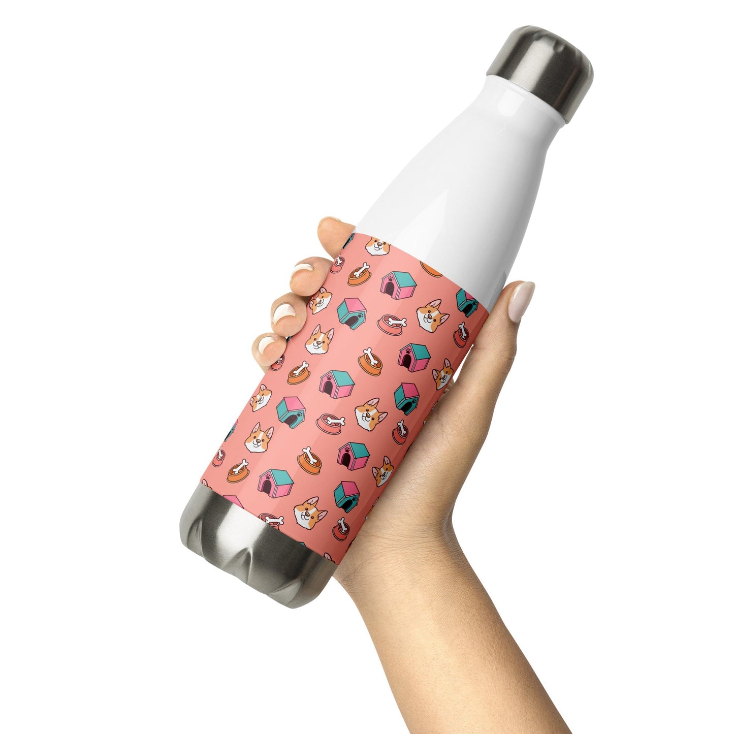 Pink Kids Stainless Steel Water Bottle-DoggyLoveandMore