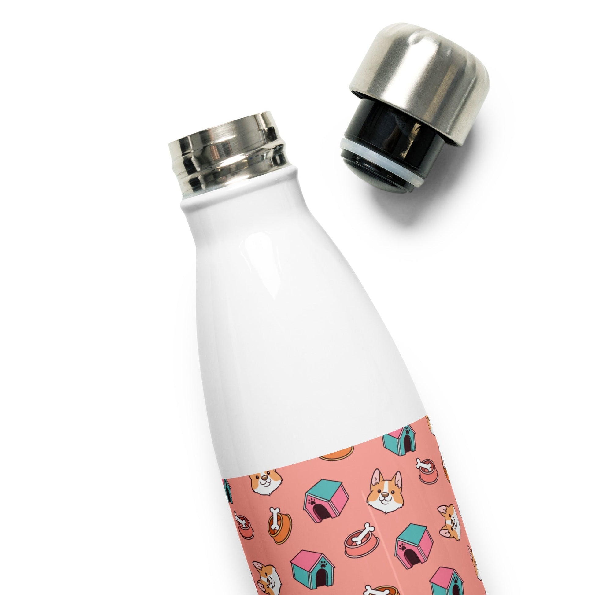 Pink Kids Stainless Steel Water Bottle-DoggyLoveandMore