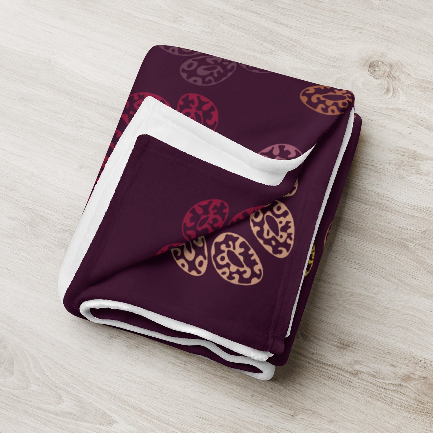 Plum Paw Prints Throw Blanket-DoggyLoveandMore