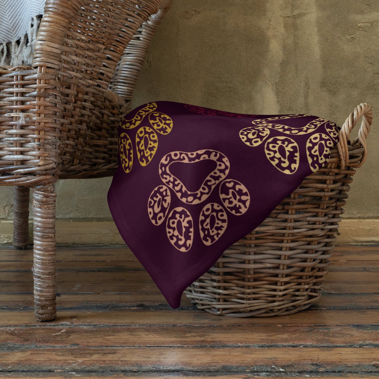 Plum Paw Prints Throw Blanket-DoggyLoveandMore