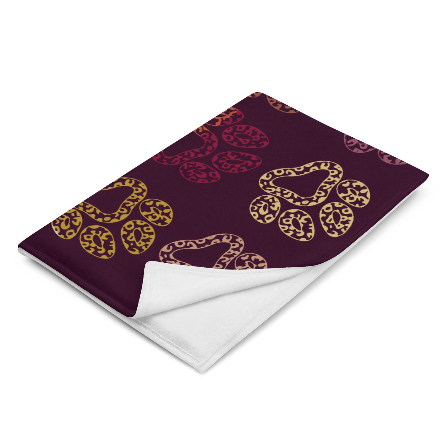 Plum Paw Prints Throw Blanket-DoggyLoveandMore