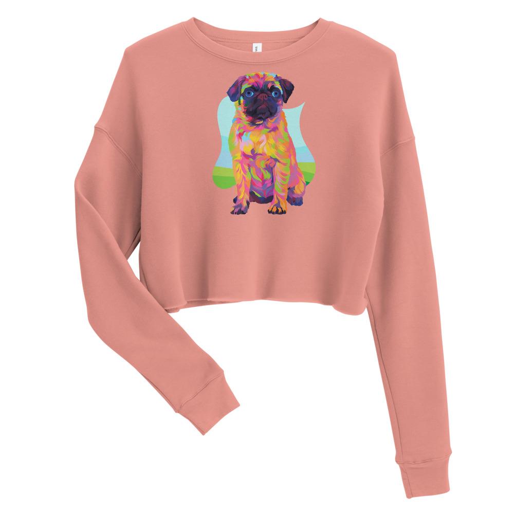 Pug Dog Crop Sweatshirt-DoggyLoveandMore