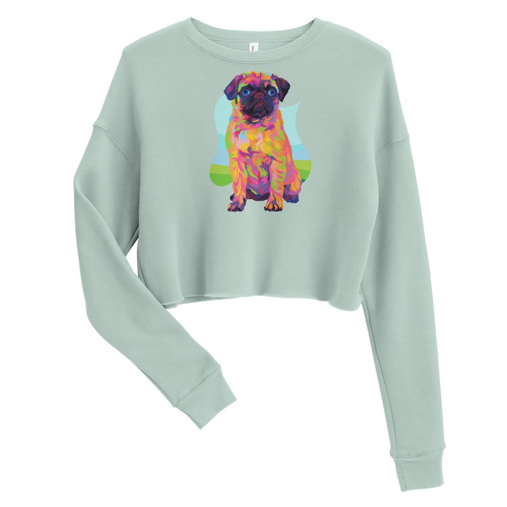 Pug Dog Crop Sweatshirt-DoggyLoveandMore