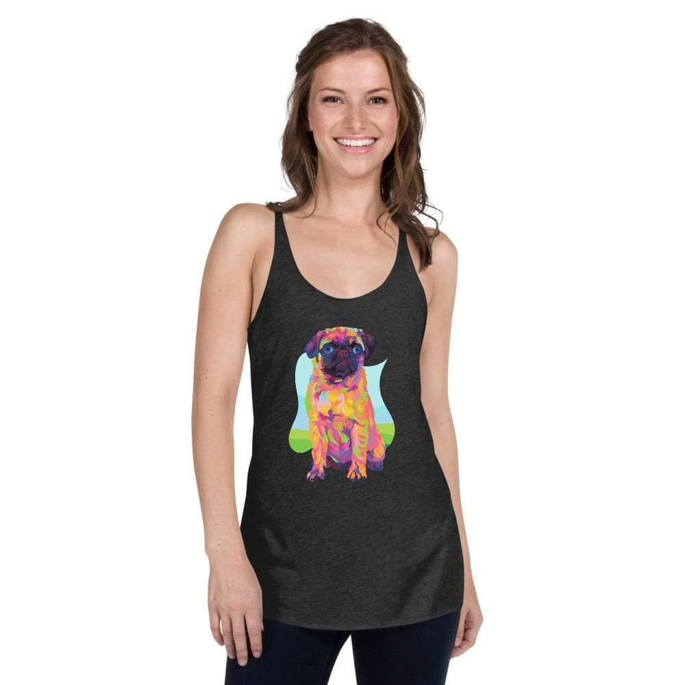 Pug Dog Racerback Tank Top-DoggyLoveandMore