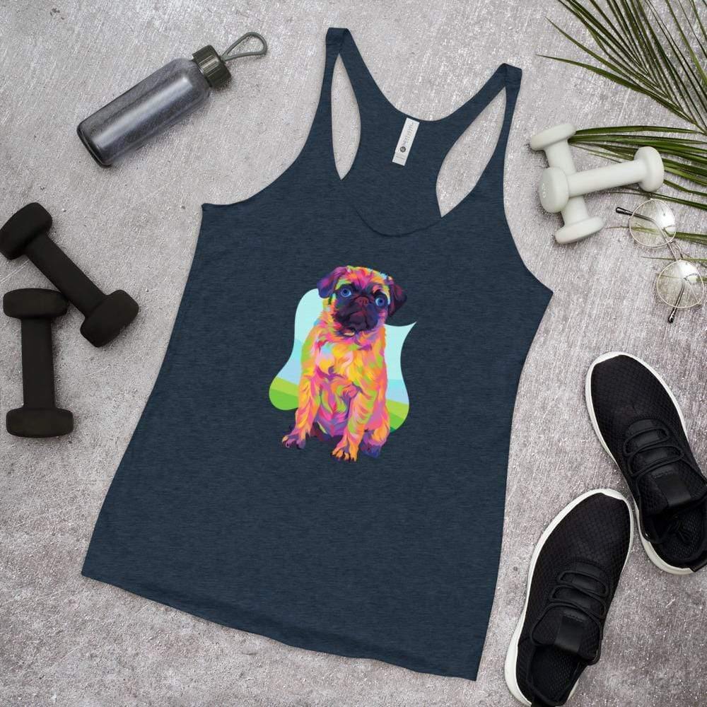 Pug Dog Racerback Tank Top-DoggyLoveandMore