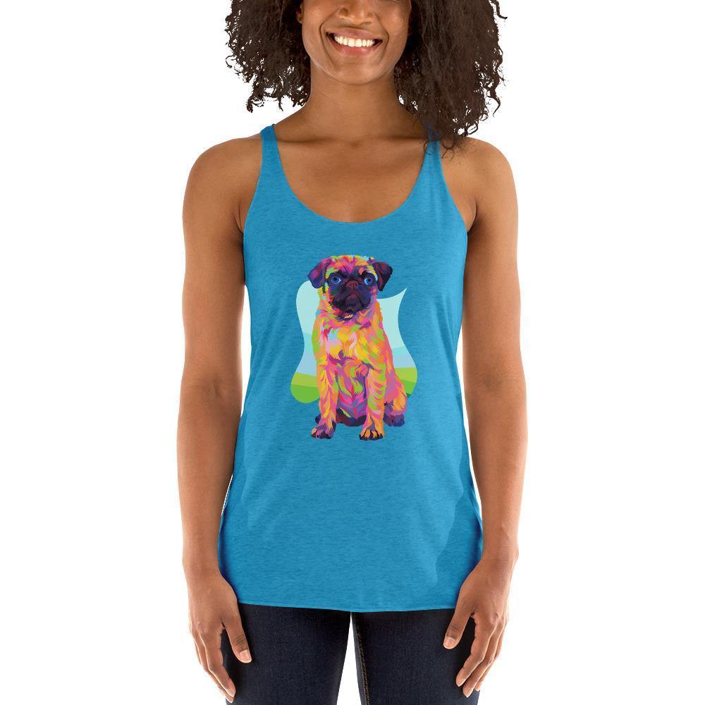 Pug Dog Racerback Tank - DoggyLoveandMore