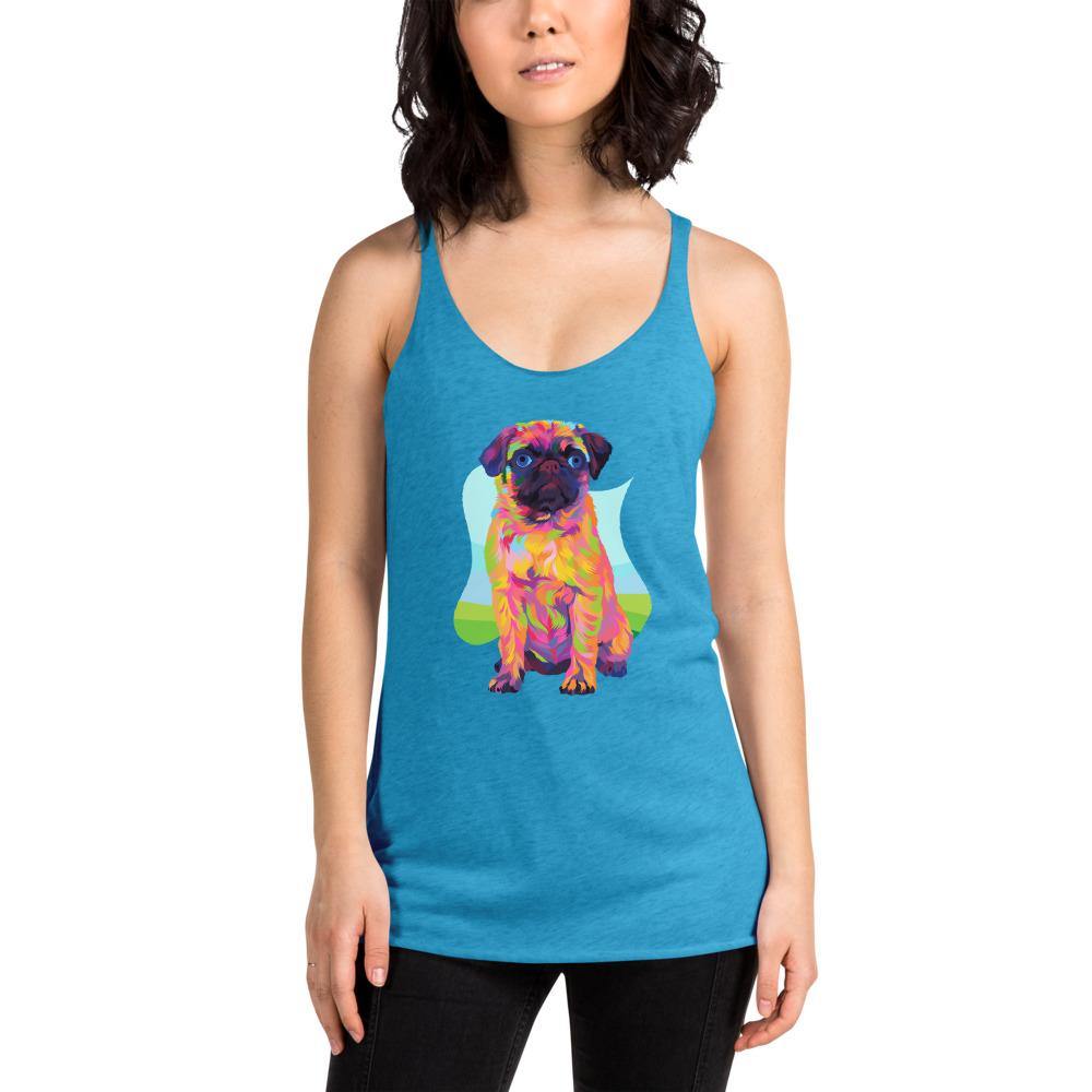 Pug Dog Racerback Tank - DoggyLoveandMore