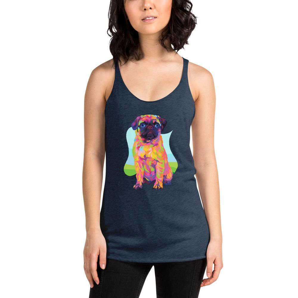 Pug Dog Racerback Tank Top-DoggyLoveandMore