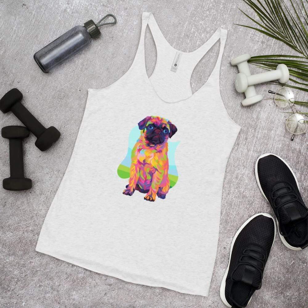 Pug Dog Racerback Tank Top-DoggyLoveandMore