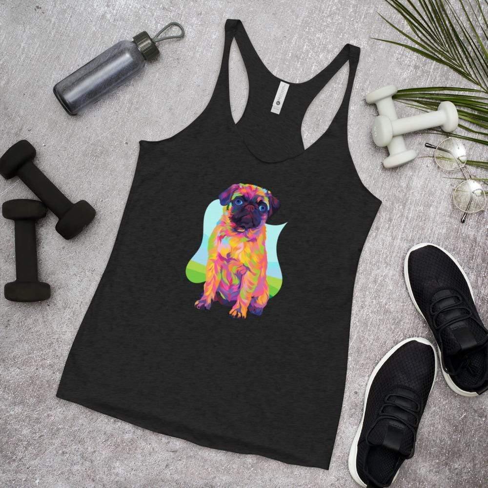 Pug Dog Racerback Tank Top-DoggyLoveandMore