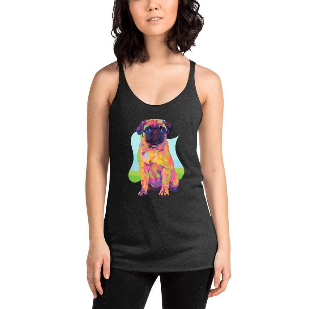 Pug Dog Racerback Tank Top-DoggyLoveandMore