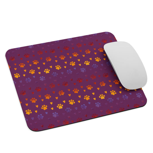 Purple Paw Prints Mouse Pad-DoggyLoveandMore