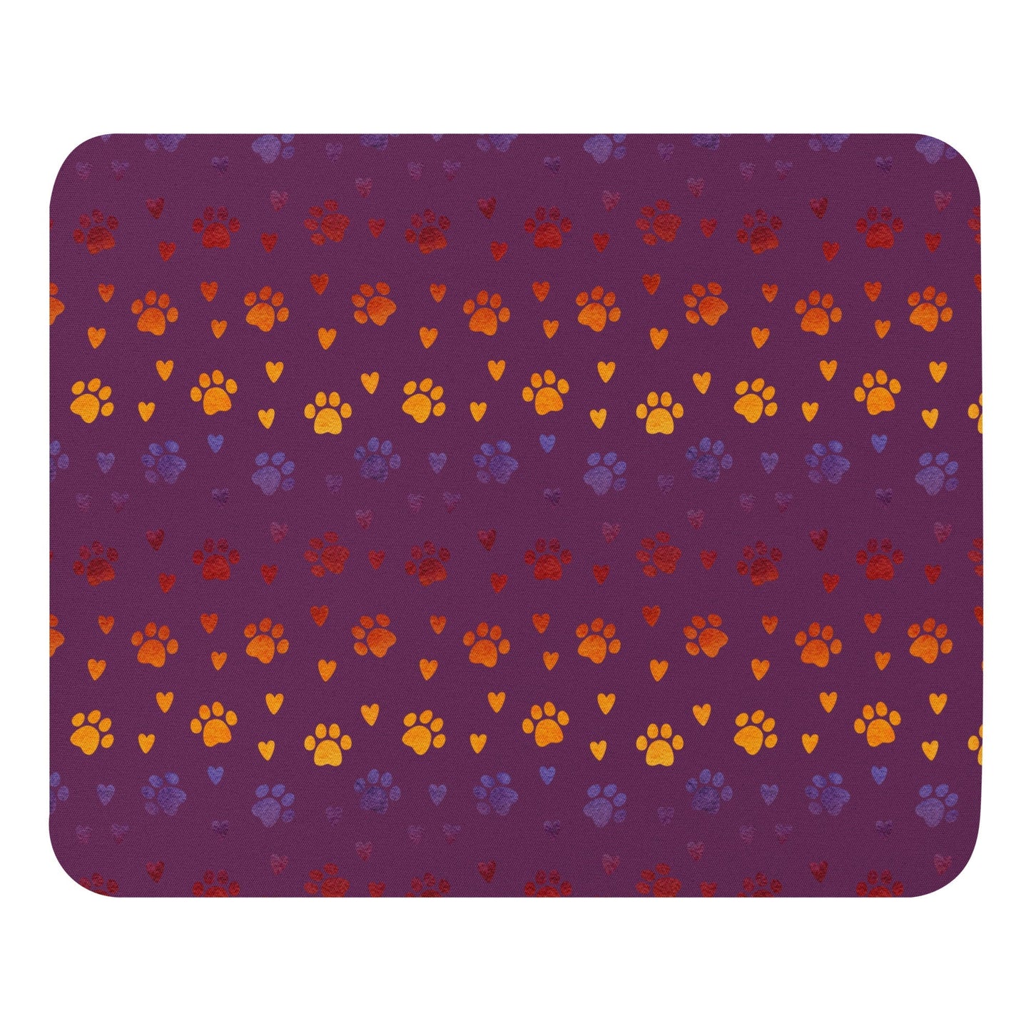 Purple Paw Prints Mouse Pad-DoggyLoveandMore