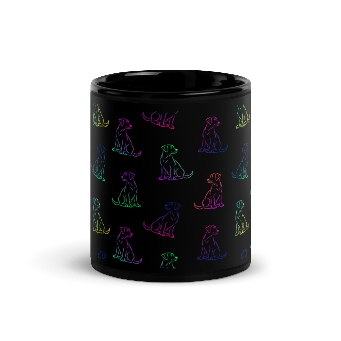Rainbow Dog Black Mug-DoggyLoveandMore