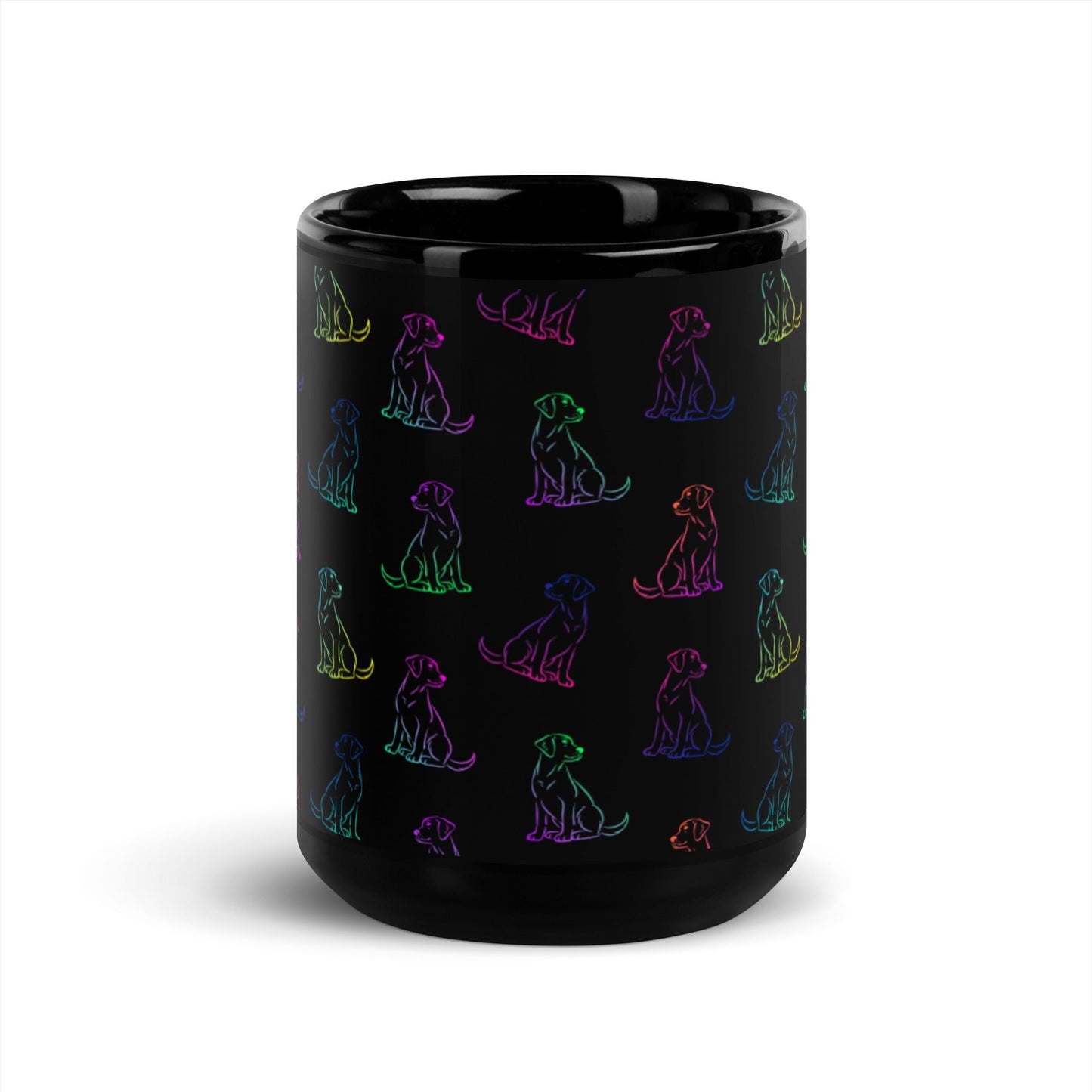 Rainbow Dog Black Mug-DoggyLoveandMore