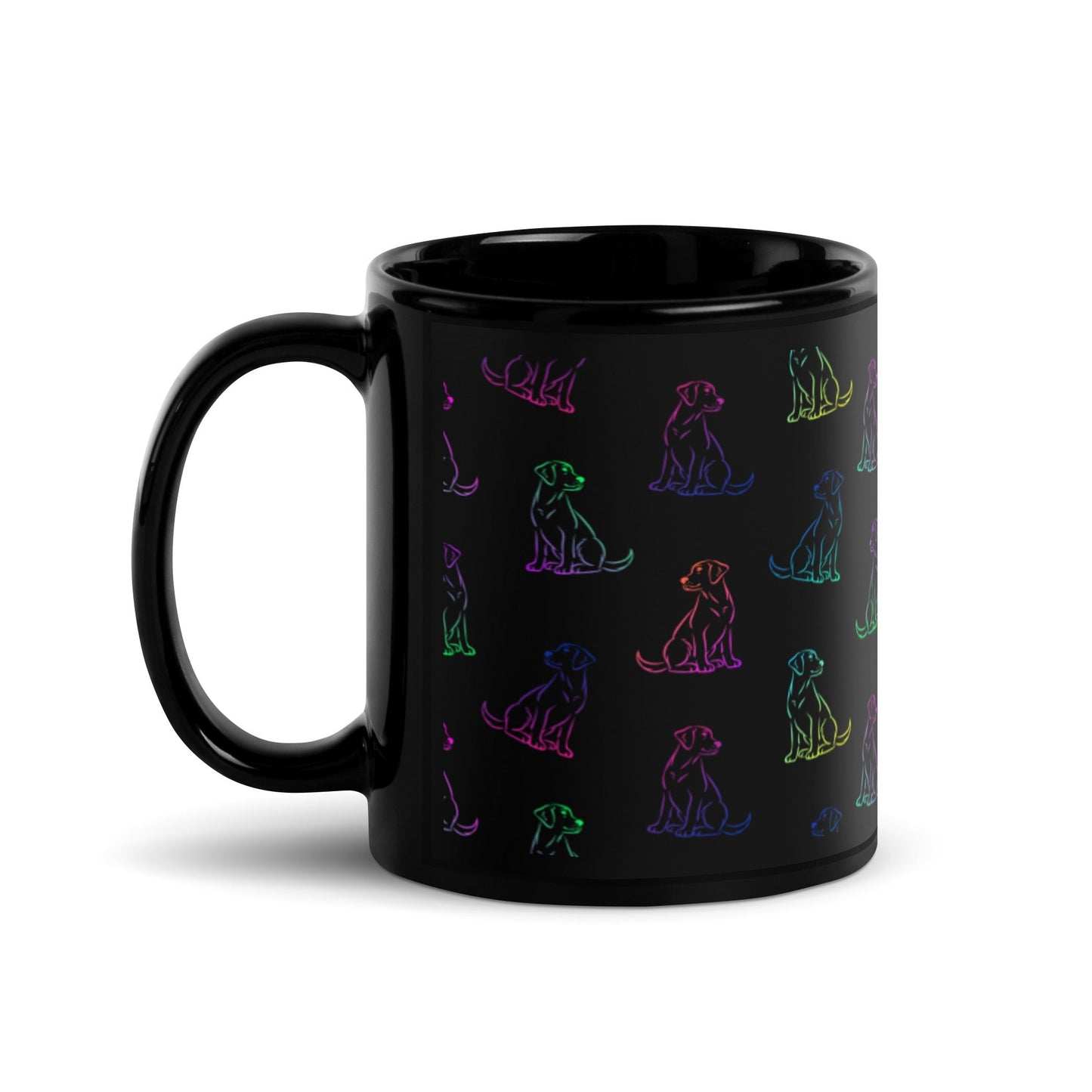 Rainbow Dog Black Mug-DoggyLoveandMore