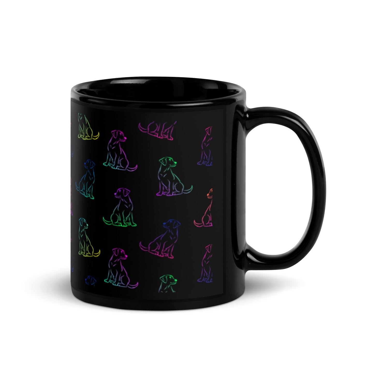 Rainbow Dog Black Mug-DoggyLoveandMore