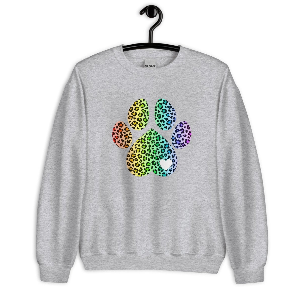 Rainbow Leopard Dog Paw Sweatshirt - DoggyLoveandMore