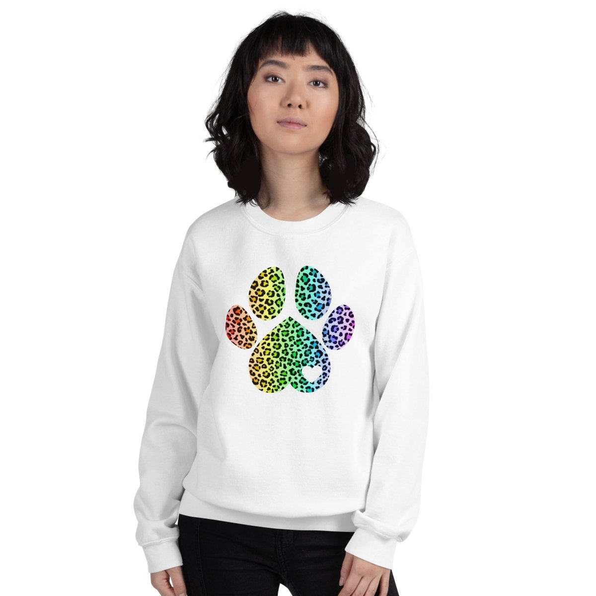 Rainbow Leopard Dog Paw Sweatshirt - DoggyLoveandMore