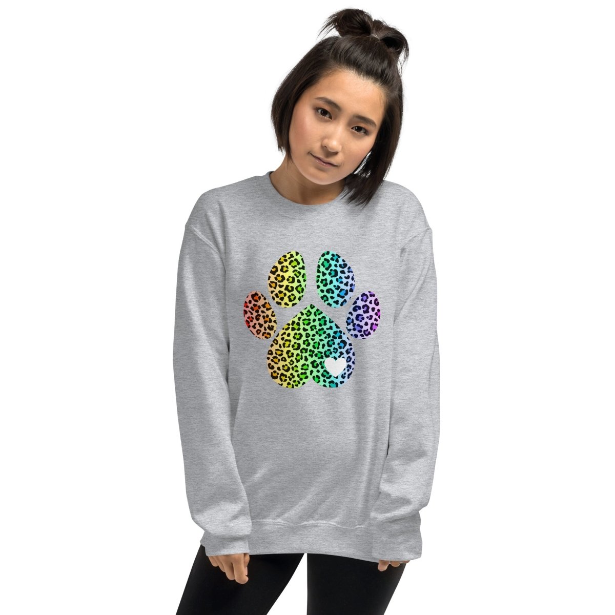 Rainbow Leopard Dog Paw Sweatshirt - DoggyLoveandMore