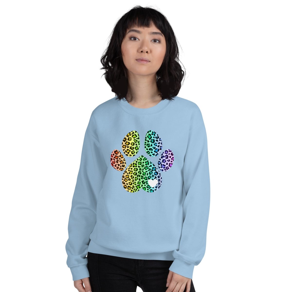 Rainbow Leopard Dog Paw Sweatshirt - DoggyLoveandMore