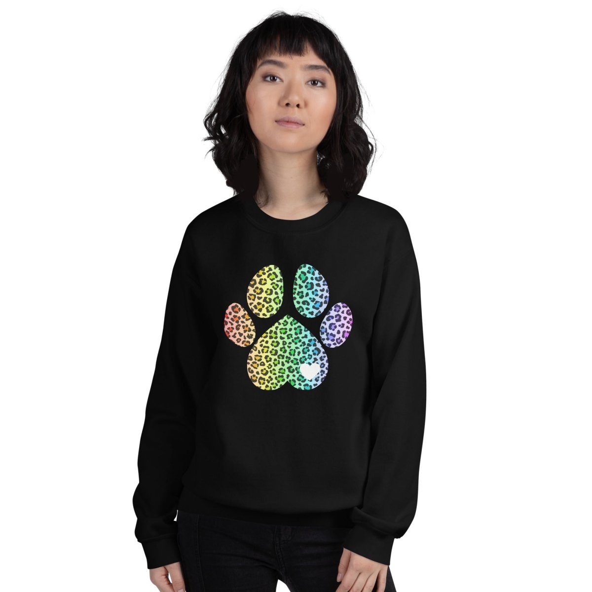 Rainbow Leopard Dog Paw Sweatshirt - DoggyLoveandMore