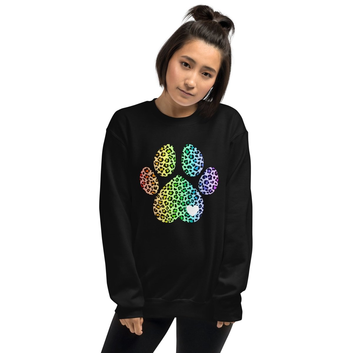 Rainbow Leopard Dog Paw Sweatshirt - DoggyLoveandMore