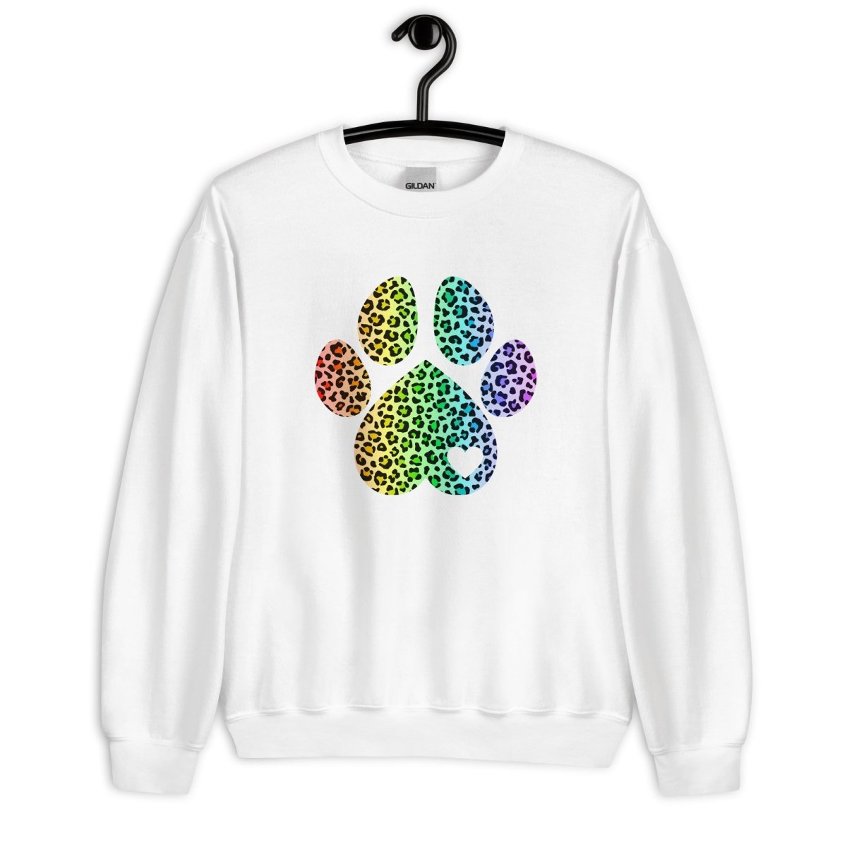 Rainbow Leopard Dog Paw Sweatshirt - DoggyLoveandMore