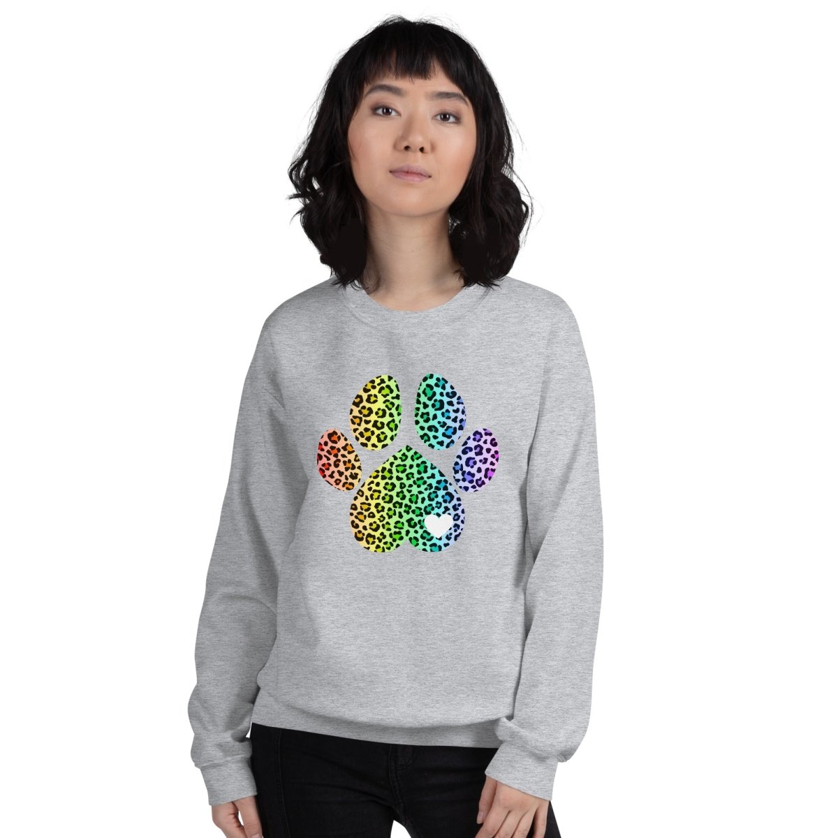 Rainbow Leopard Dog Paw Sweatshirt - DoggyLoveandMore