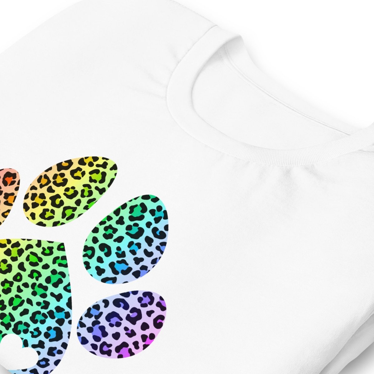 Rainbow Leopard Dog Paw T-Shirt - DoggyLoveandMore