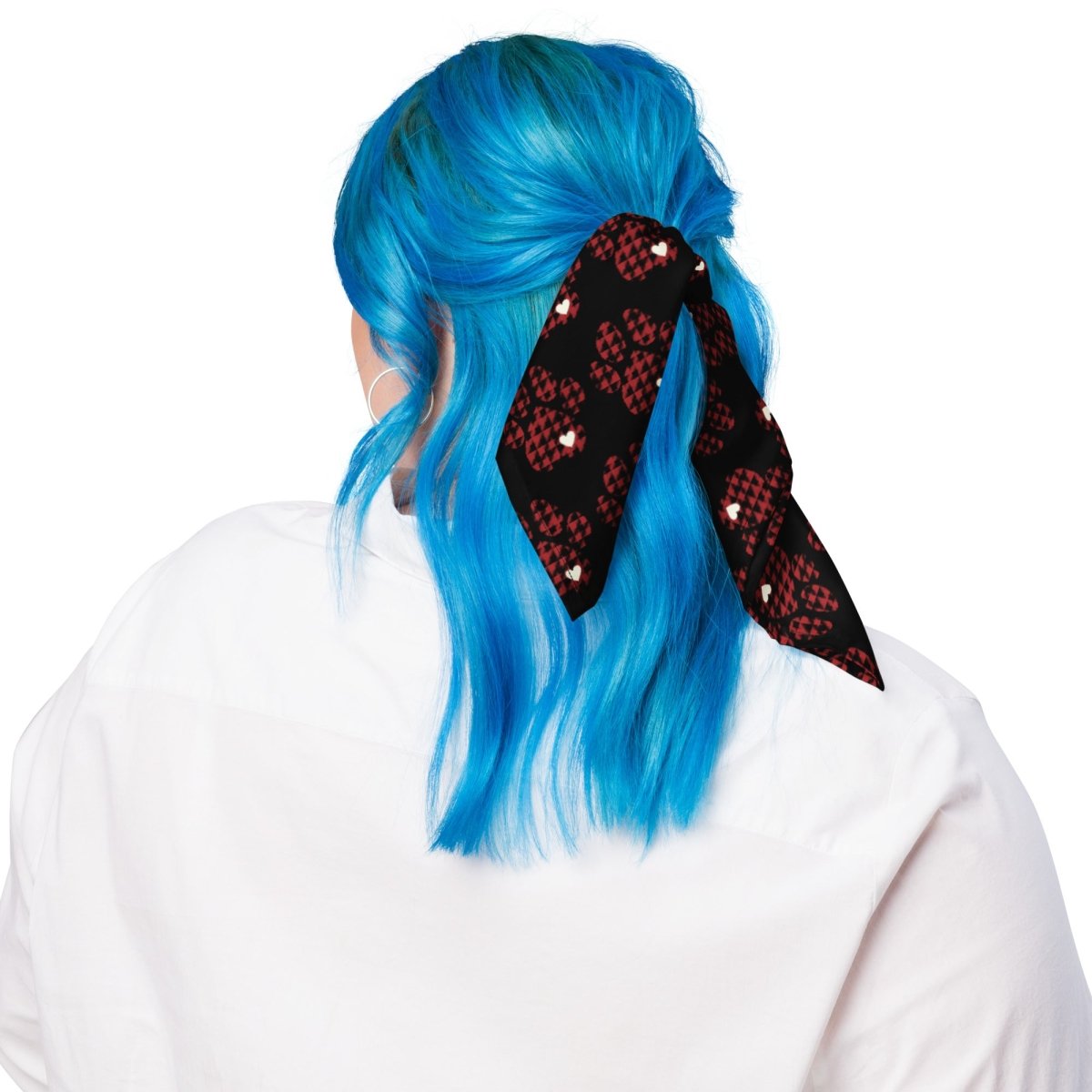 Red Buffalo Plaid Dog Paw Bandana - DoggyLoveandMore