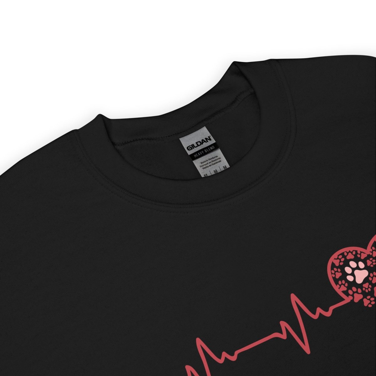 Red Heartbeat Dog Paws Sweatshirt - DoggyLoveandMore