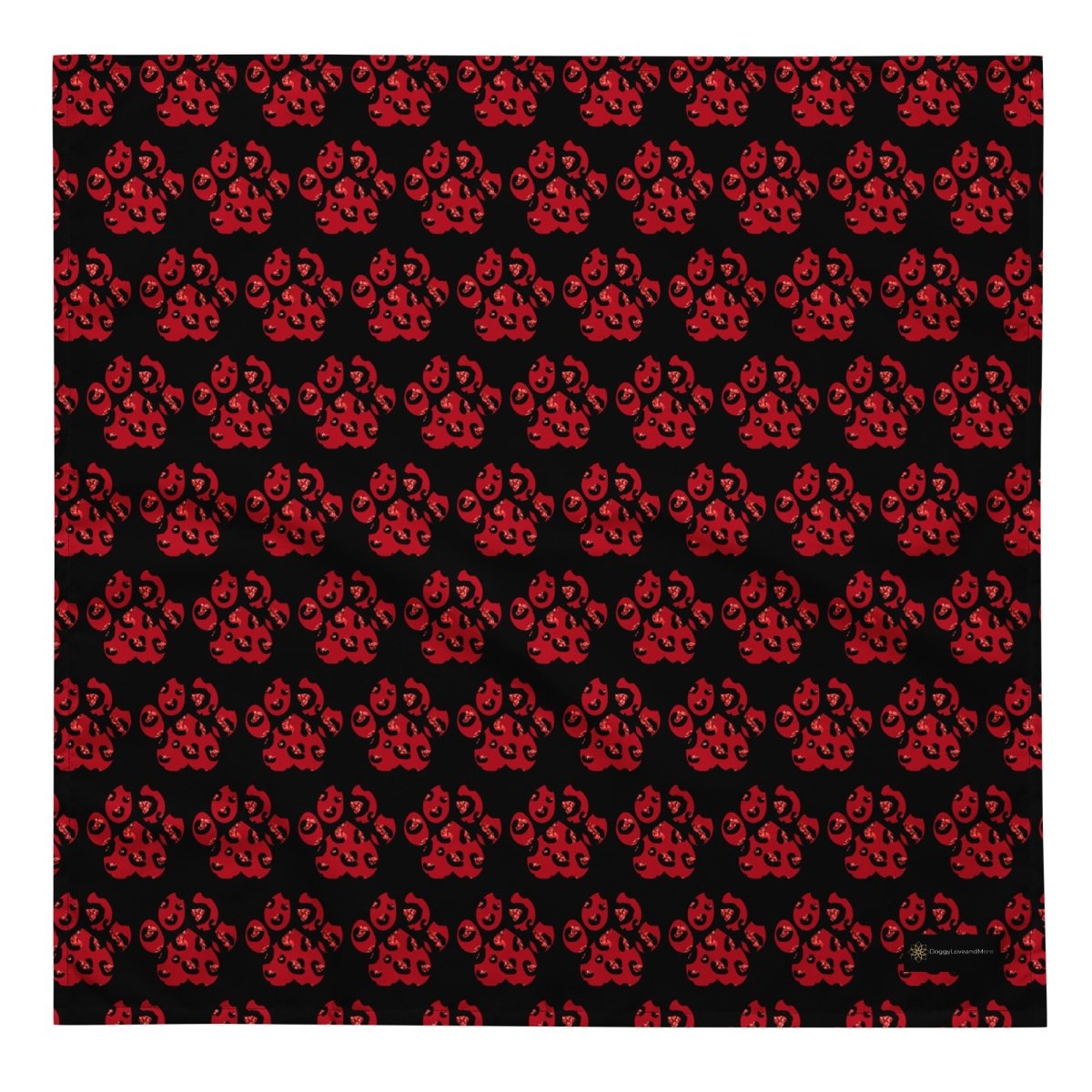 Red Leopard Print Dog Paw Bandana - DoggyLoveandMore