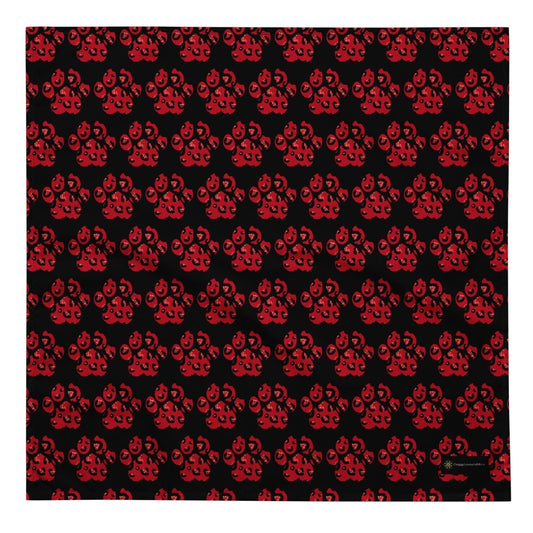 Red Leopard Print Dog Paw Bandana - DoggyLoveandMore