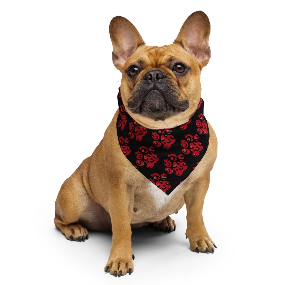 Red Leopard Print Dog Paw Bandana - DoggyLoveandMore