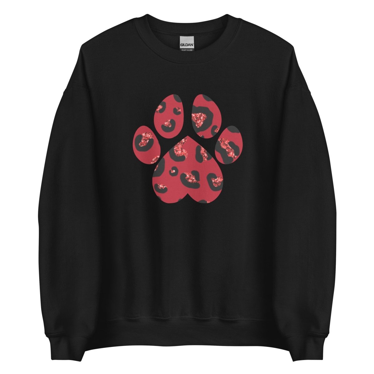 Red Leopard Print Dog Paw Sweatshirt - DoggyLoveandMore